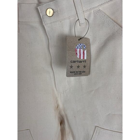 Rare Carhartt Men B04 Nat Drill Painter Dungaree Double Front Utility 30x32 NEW - Picture 5 of 6